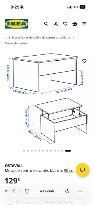 Mesa plegable salón madera y plástico