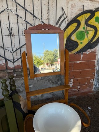Lavabo palanganero antiguo de madera