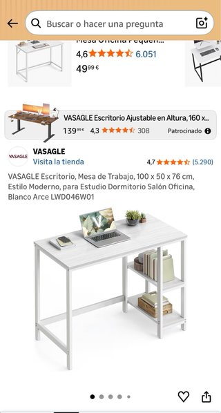 Escritorio VASAGLE sin abrir