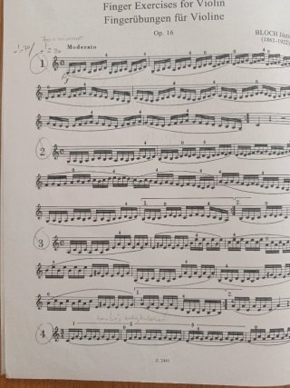 Bloch Ejercicios Dedos Violín Op. 16