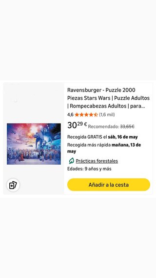 Puzzle 2000 pzs Star Wars Enmarcado