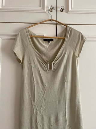Camiseta GUCCI Seda Beige Talla M 42 Italiana