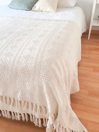 Colcha Calma House Beige/Blanco