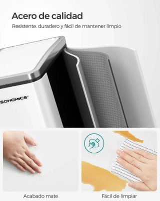 Cubo Basura Reciclaje Papelera Songmics LTB54WT