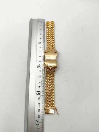 Pulsera Esclava oro 18kt doble cadena eslabón oval
