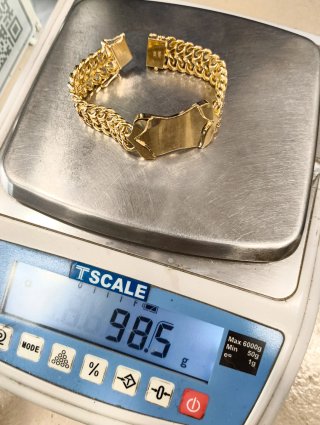 Pulsera Esclava oro 18kt doble cadena eslabón oval