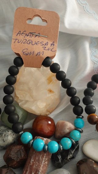 Pulsera Piedra Natural Agata Turquesa