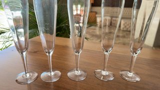 10 Calici di champagne in vetro soffiato