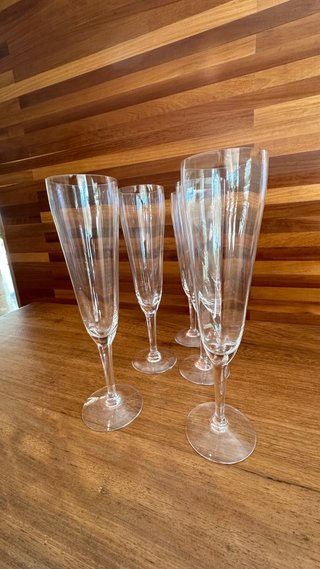 10 Calici di champagne in vetro soffiato
