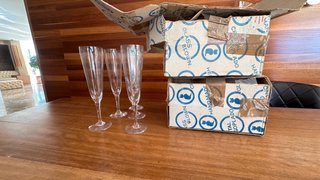 10 Calici di champagne in vetro soffiato