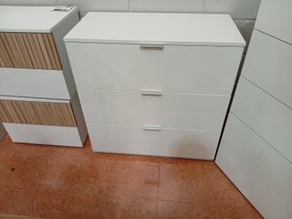 Cómoda blanca y madera 3 cajones