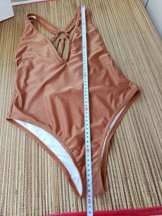 Bañador marrón/teja con tiras cruzadas