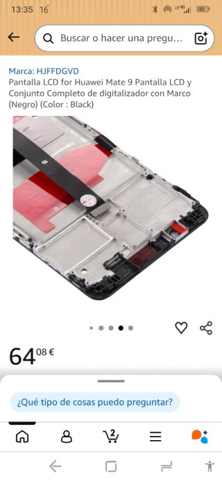 Pantalla LCD Huawei Mate 9 Completa Negra