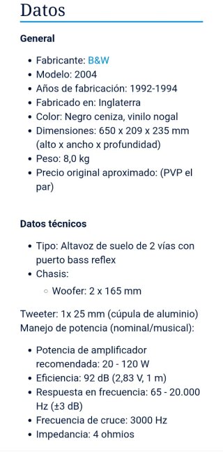 Columnas Bowers & Wilkins vintage