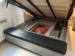 Cama Canapé abatible + Colchón + Mesita + Cómoda