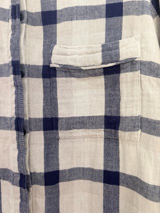 Camisa Mango cuadros azul y blanco mujer
