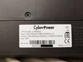 SAI CyberPower UT650EG 650VA / 360W (Sin Batería)