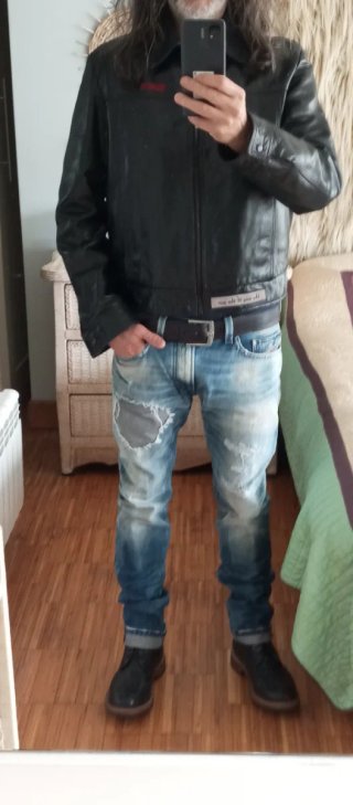 Cazadora Cuero Diesel Hombre Talla L