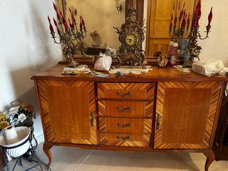 Mueble aparador antiguo madera y metal