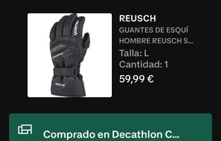 Guantes de esquí Reusch Gore-Tex negros - Talla L