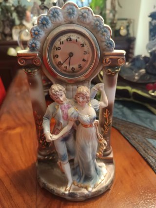 Reloj Antiguo Modernista Cerámica 1920