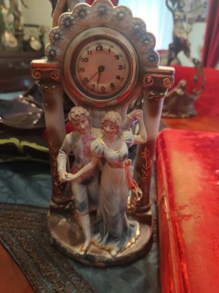 Reloj Antiguo Modernista Cerámica 1920