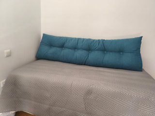 Cabecero lumbar cama/sofá azul y gris