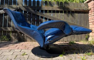 Sillón relax JORI cuero azul