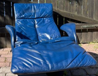 Sillón relax JORI cuero azul