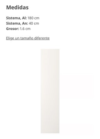 Puerta FONNES IKEA blanca 40x180 cm