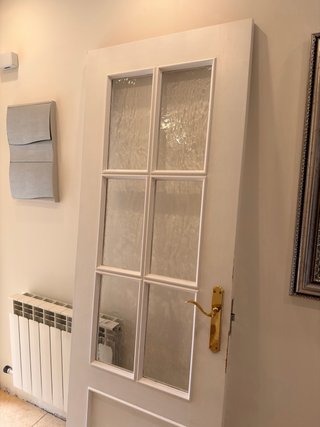 Puerta de madera con cristal (dos unidades)