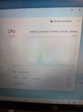Ordenador HP Intel i7, 8GB RAM, SSD 250GB WIN11