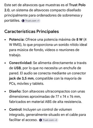 Altavoces Trust Polo 2.0 Negros