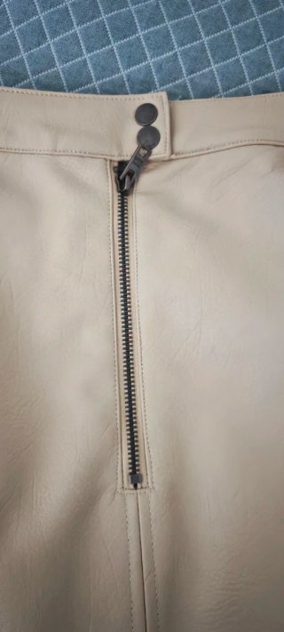 Falda mini Pepe Jeans efecto piel beige T.S