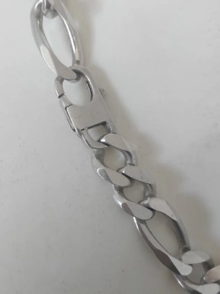 Cadena Figaro Plata rodiada 925 Maciza 151g 10mm
