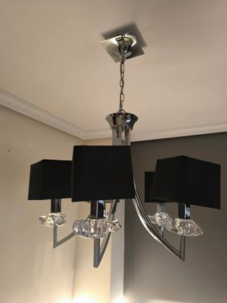 Lámpara moderna cristal y metal
