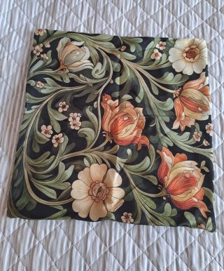 Set 2 Federe Cuscini Floreale Nero Arancio