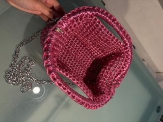 Borsetta Rosa Metallizzata Handmade