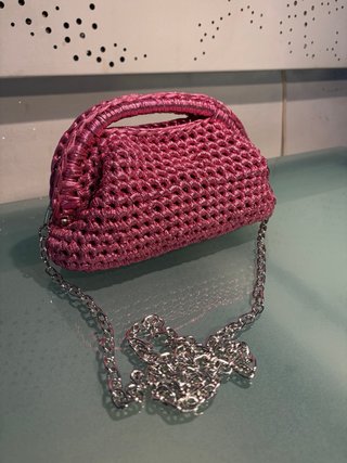 Borsetta Rosa Metallizzata Handmade