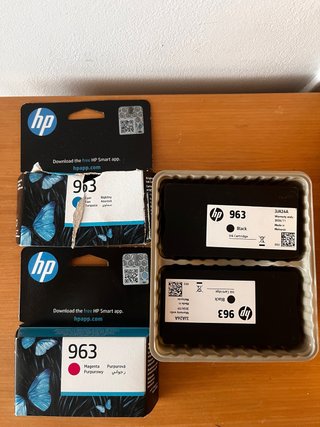 Cartuchos de tinta HP 963 (Negro, magenta y cian)