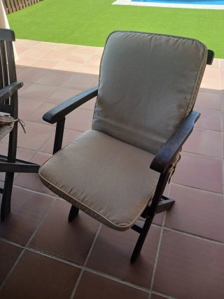 Conjunto mesa y sillas de jardín madera de teca