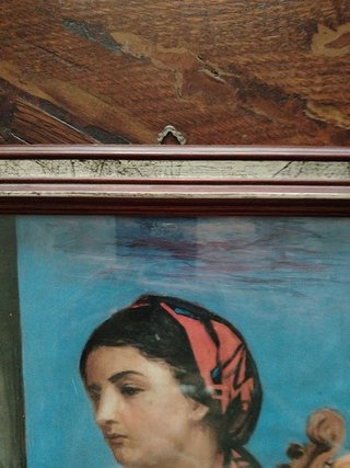 Bella cornice lignea marrone/argento