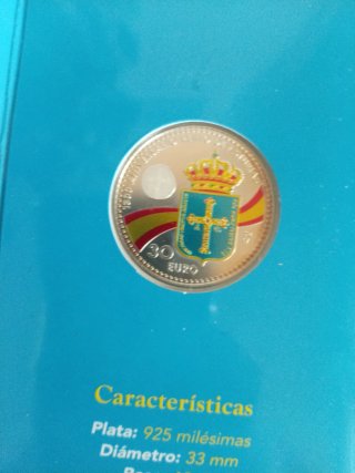Moneda 30€ Plata 925 Asturias 1300 Años