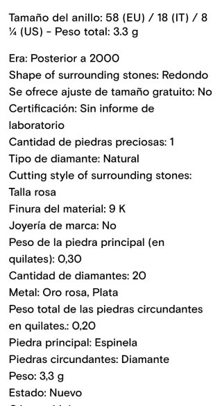 Anillo Oro Rosa 9k con Piedras Verdes