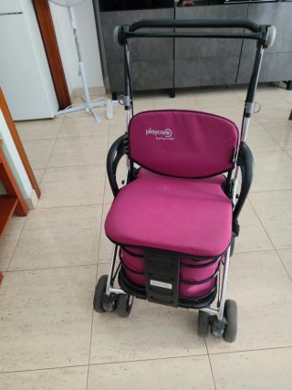 Andador-carrito para mayores, con asiento