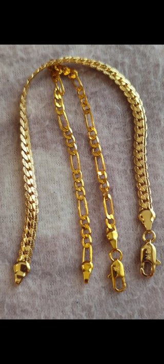 2 Pulseras Oro 18k liminado
