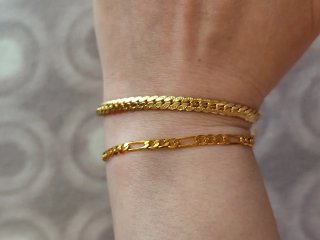 2 Pulseras Oro 18k liminado