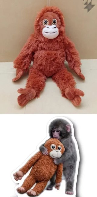Peluche Orangután GRANDE (XXL) "Mono Punch" Nuevo!