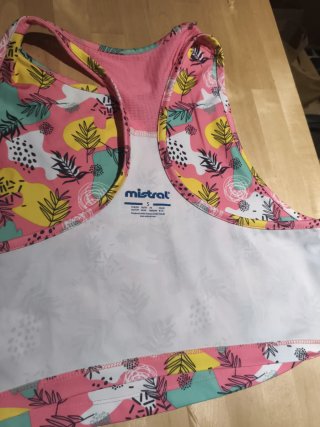 Top sportivo donna taglia S con stampa tropicale