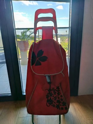 Carrito de la compra rojo